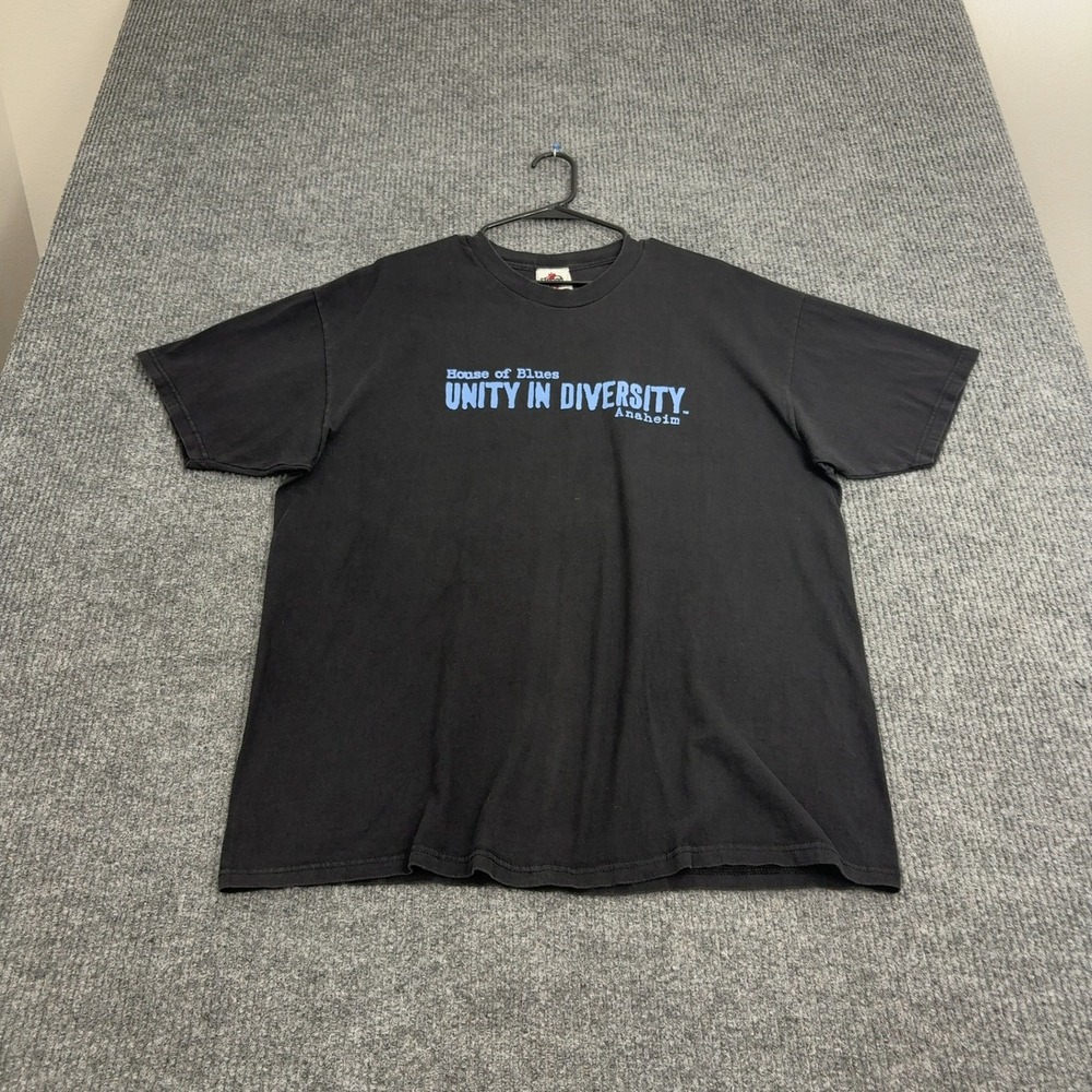 Unity in Diversity Anaheim Music House of Blues T Shirt Mens XL Black Cotton